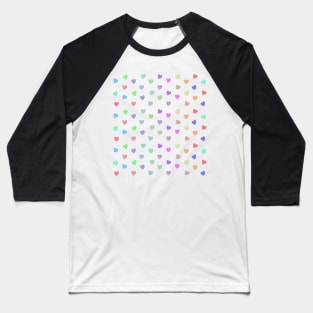 Heart Shape Pattern In Pastel Colors Baseball T-Shirt